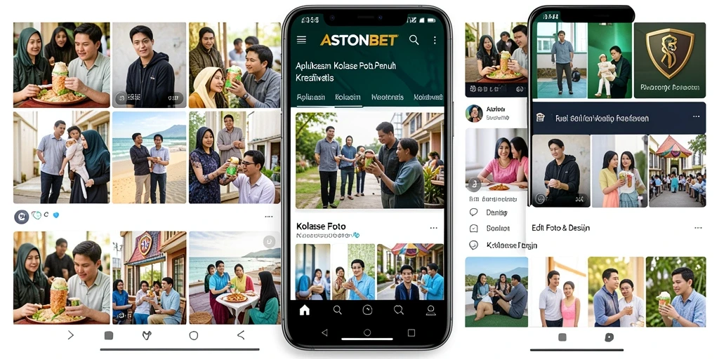 Antarmuka user-friendly ASTONBET untuk kolase foto yang kreatif.