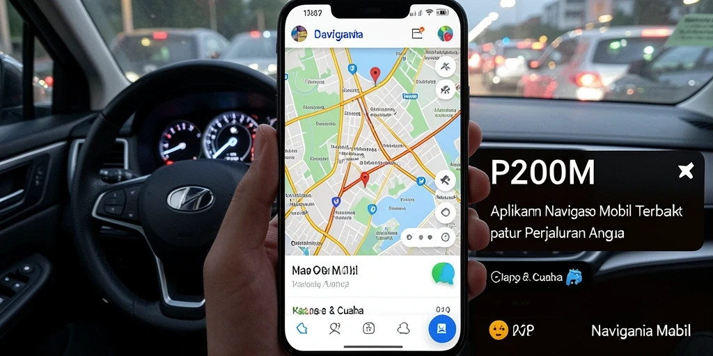 Antarmuka P200M yang user-friendly untuk navigasi mobil.