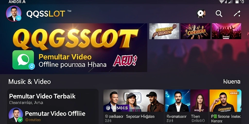 Tampilan antarmuka utama QQSLOT untuk pemutar video offline yang intuitif.