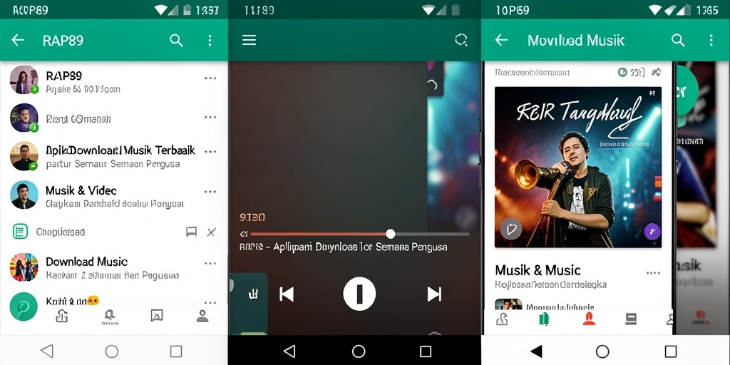 Antarmuka pengguna <strong>RAP89</strong> yang sederhana dan fungsional untuk Download Musik.