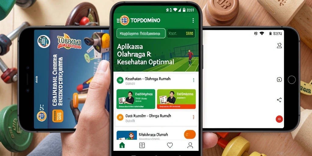 Antarmuka aplikasi TOPDOMINO yang ramah pengguna untuk olahraga rumah.