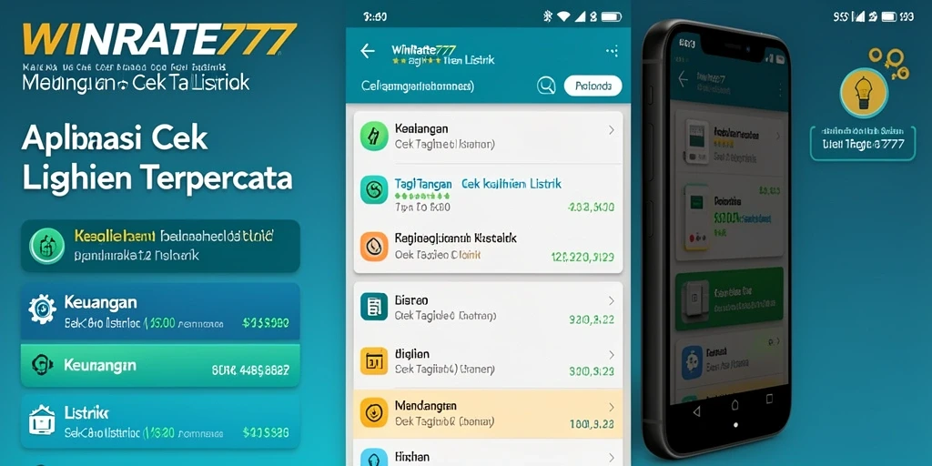 Antarmuka aplikasi WINRATE777 untuk cek tagihan listrik.